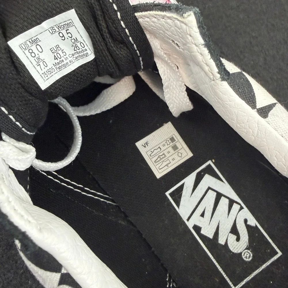 Vans Old Skool Pink Floral Checkerboard Low Top Skate Shoes Mens 8 Womens 9.5 - Picture 8 of 9